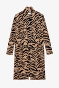 Gilet Tilda Tiger - Gilet long camel à motif tigré femme