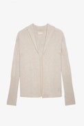 Cardigan Cosany Cachemire - Cardigan in cachemire beige da donna.