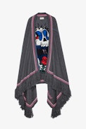 Poncho Skeleton Cachemire - Poncho in cashmere con stampa teschio - Donna