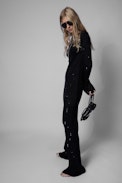 Jenna Dress - Women's navy blue knitted sweater dress with sequins