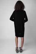 Abito Almira We Amour - Abito dolcevita in maglia nera con motivo Amour donna