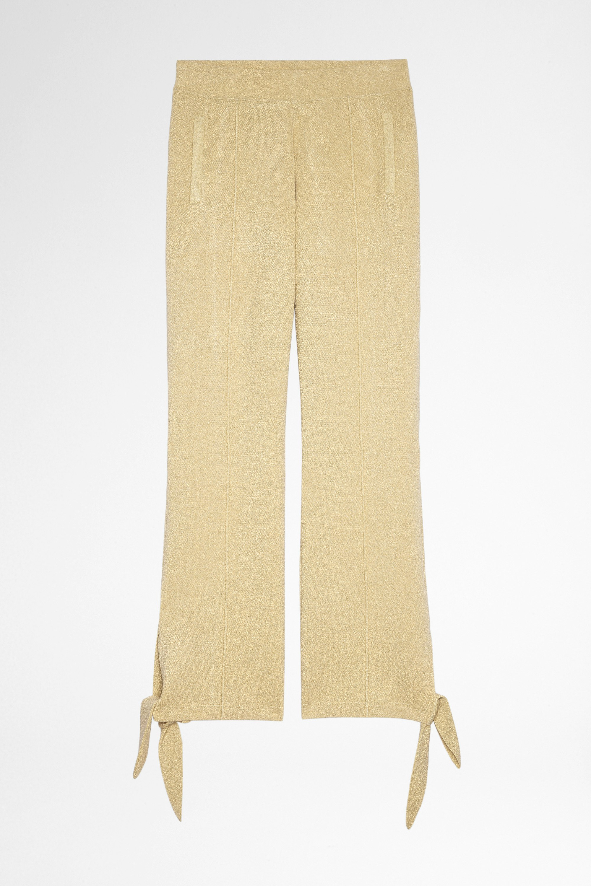 Chill Pants Women's knitted trousers with metallic thread, tied at the bottom of the leg