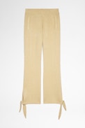 Pantalon Chill - Pantalon en maille avec un fil métallisé noué en bas Femme