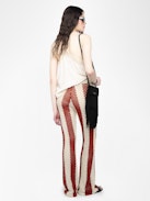 Pantalon Pia - Pantalon en crochet rayé.