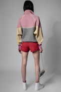 Pull Ross Shiny - Pull rose colorblock shiny zippé Femme