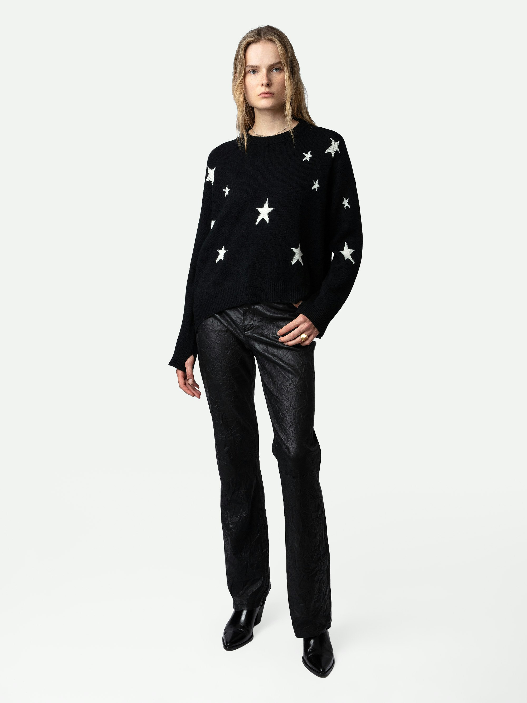 Markus 100% Cashmere Stars Jumper - 100% cashmere sweater with motif.