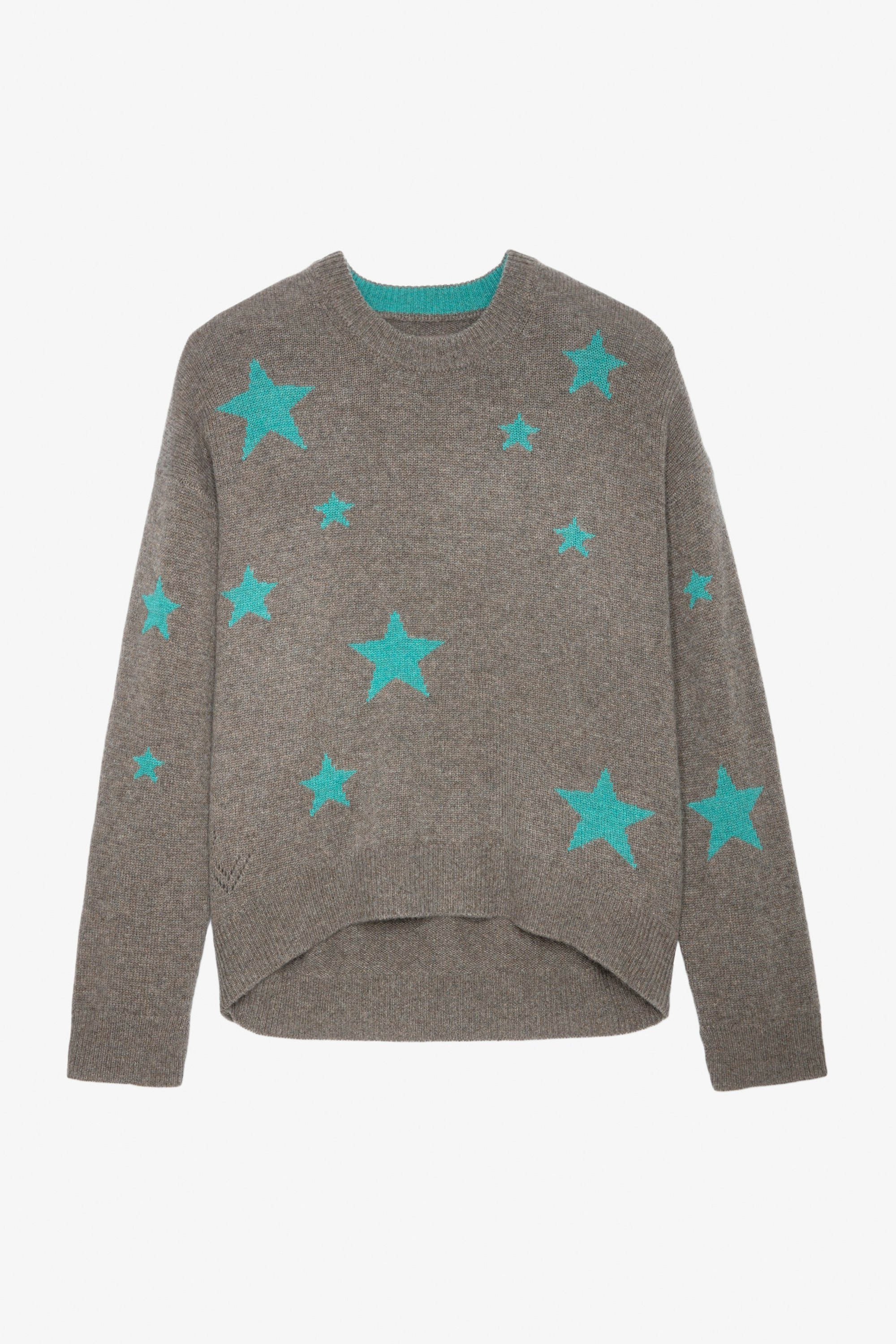 Markus Stars Cashmere Sweater - Women’s brown cashmere sweater with star-shaped motifs.