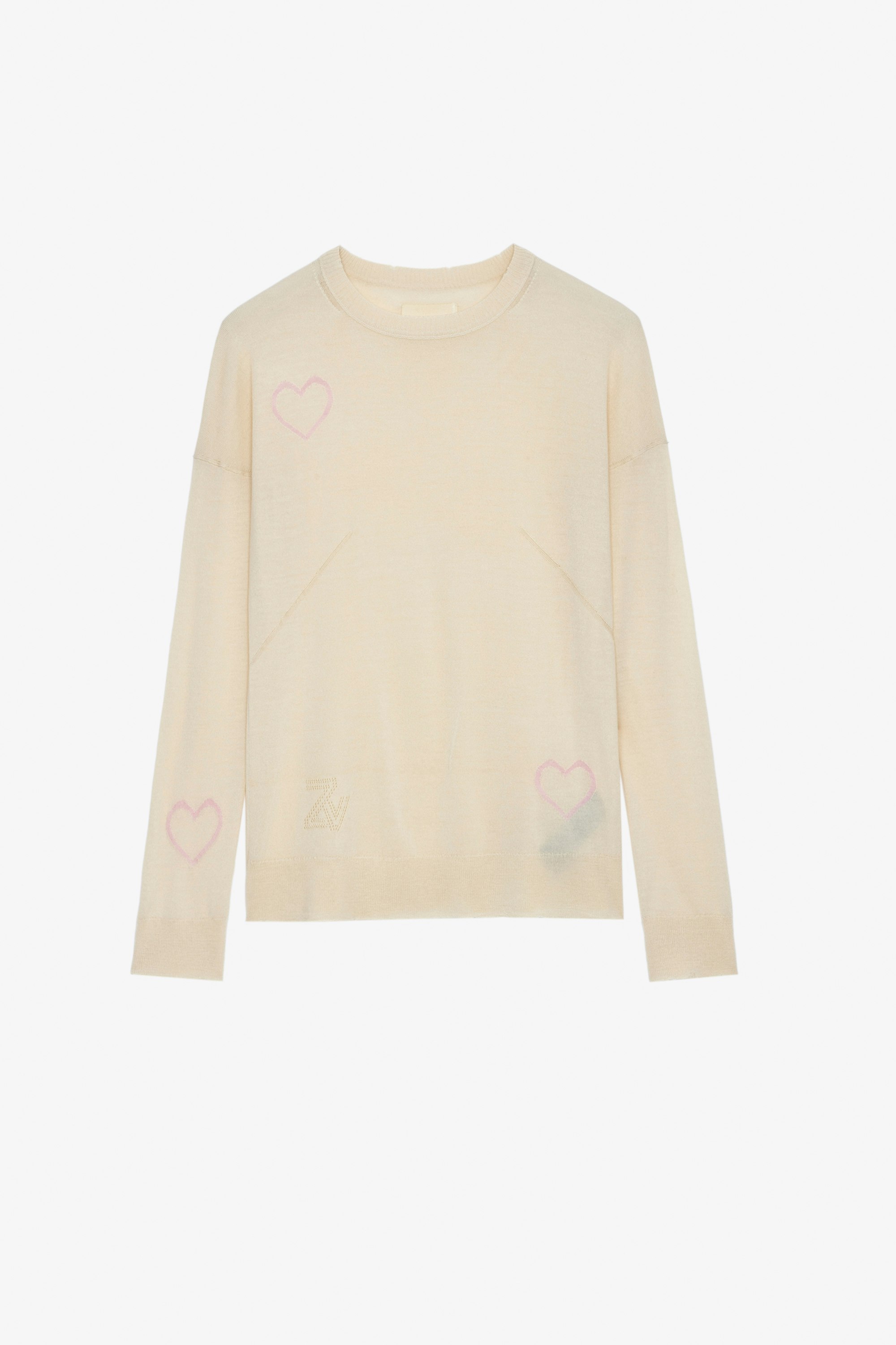 Gaby Heart Sweater - Women's sweater with embroidered hearts throughout.