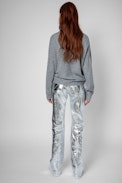 Band of Sisters Kansas Boss Cashmere Jumper - Women’s grey marl cashmere jumper with Band of Sisters motif