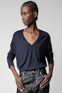 River Cashmere Sweater - Women's v-neck cashmere sweater.
