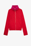 Cardigan Gylia Cachemire - Cardigan femme rouge Zadig & Voltaire en cachemire, inscription "Voltaire" au dos.