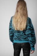 Rita Tiger Jumper - Men’s blue round-neck knit jumper with long sleeves