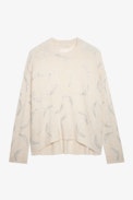 Markus Diamanté Cashmere Jumper - Women’s off-white cashmere jumper with diamanté wing motifs.