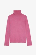 Ginny Patch Cashmere Jumper - Women’s pink cashmere jumper with mock neckline and star patches on the sleeves.