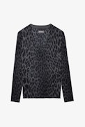 Brumy Leopard Cashmere Jumper - Women’s grey leopard-print feather cashmere jumper.