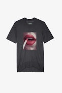 Ida Photoprint Cashmere Jumper - Women’s grey feather cashmere jumper with mouth photoprint.