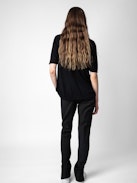 Jersey Ida Cachemira - Jersey negro de 100% cachemira para mujer.