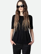 Jersey Ida Cachemira - Jersey negro de 100% cachemira para mujer.
