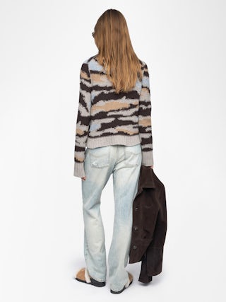 Malty Wool Sweater - Sweater with round neck and print.