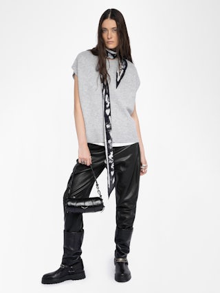 Larcy Sweater - Round neck sleeveless sweater with stud details down sides.