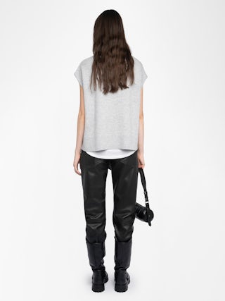 Larcy Sweater - Round neck sleeveless sweater with stud details down sides.