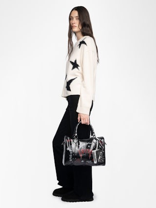 Markuz Cashmere Sweater - Sweater with round neck and star with worn effect.