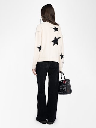 Markuz Cashmere Sweater - Sweater with round neck and star with worn effect.