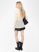 Jumper Rany - Crochet jumper with metallic wing clasp and rhinestones.