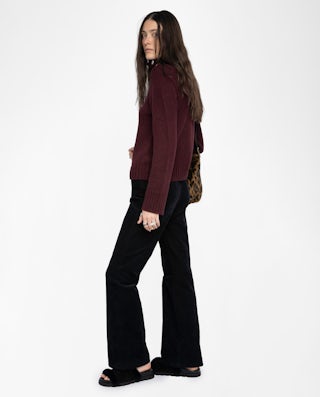 Nalma Cashmere Sweater - Sweater with roll neck and jewel buttons.