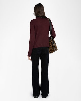 Nalma Cashmere Sweater - Sweater with roll neck and jewel buttons.