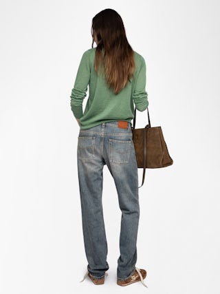 Miss Cashmere Sweater - Women's cashmere sweater with "Mon Amour" graphic on front.