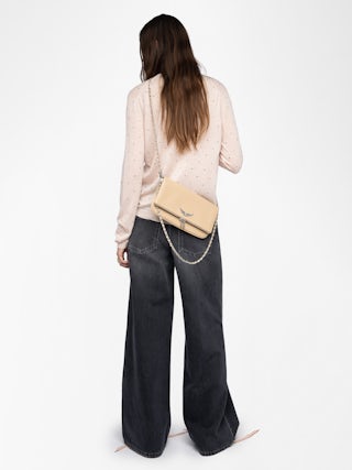 Rivy Diamanté Cashmere Sweater - Long-sleeved feather cashmere sweater with all over diamanté and distressed edges.