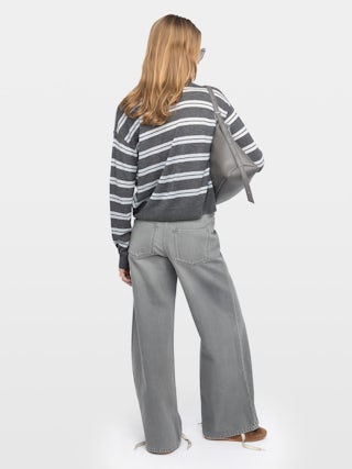 Pull Swapy 100% Cachemire - Pull col rond à rayures horizontales.