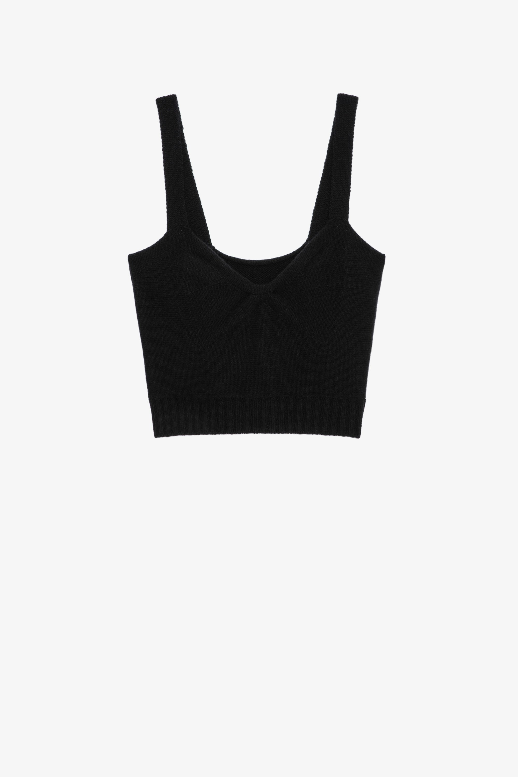 Bettina Crop Top - Women’s black wool and cashmere crop top