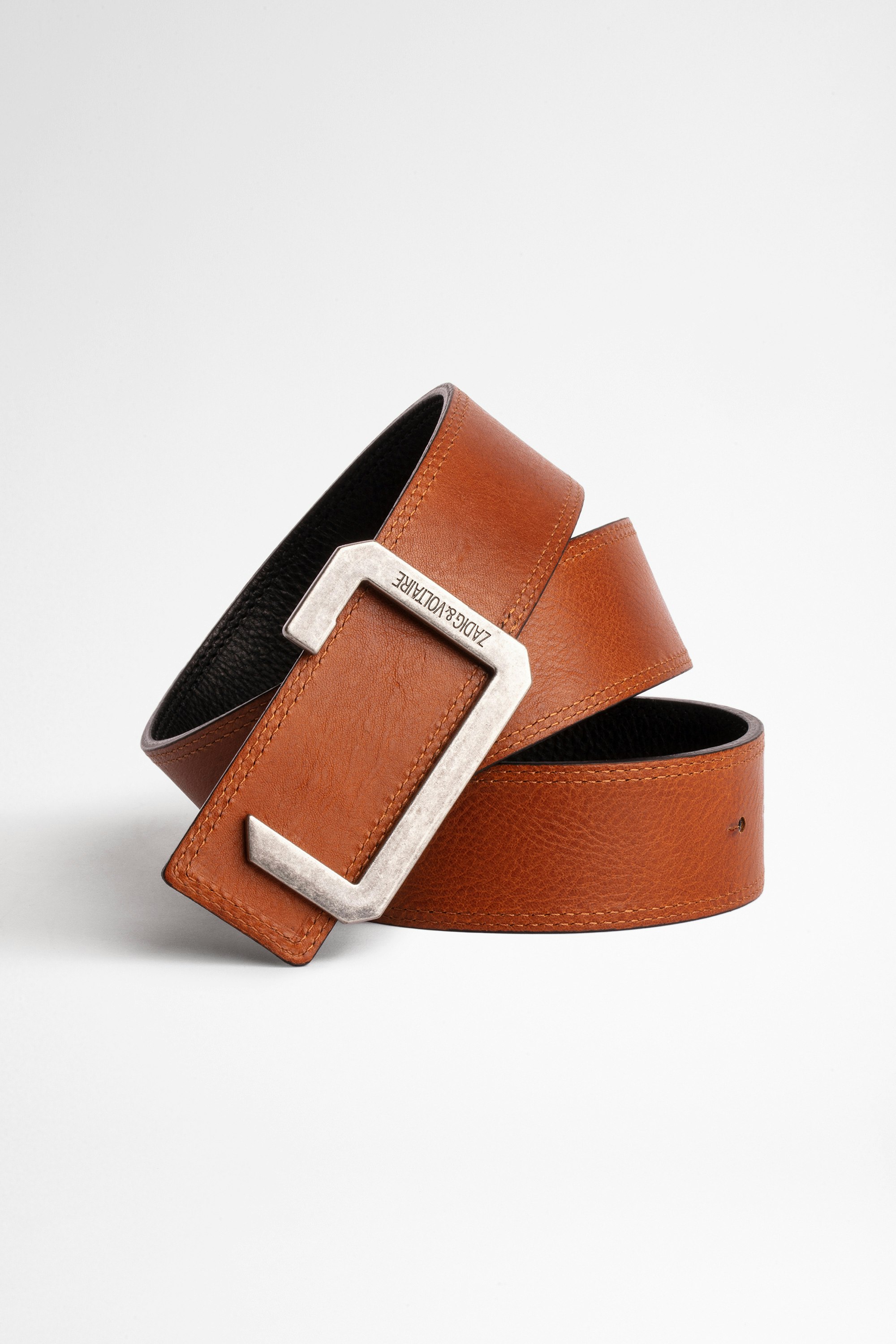 The Reversible レザーベルト Men's reversible cognac leather belt