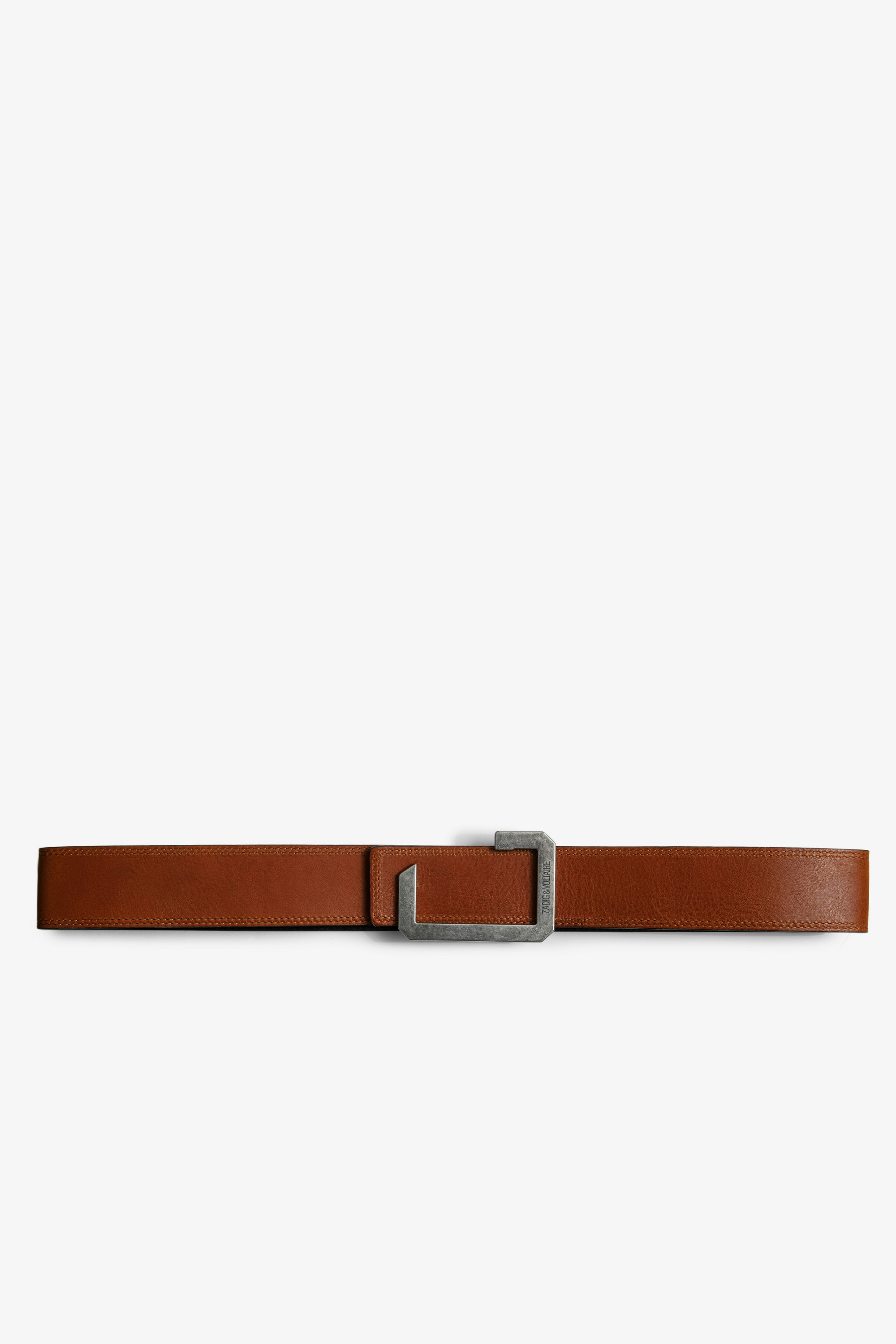 The Reversible Belt Men's reversible cognac leather belt.