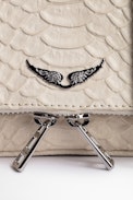 Rock Nano Savage Clutch - Small white zipped clutch bag.