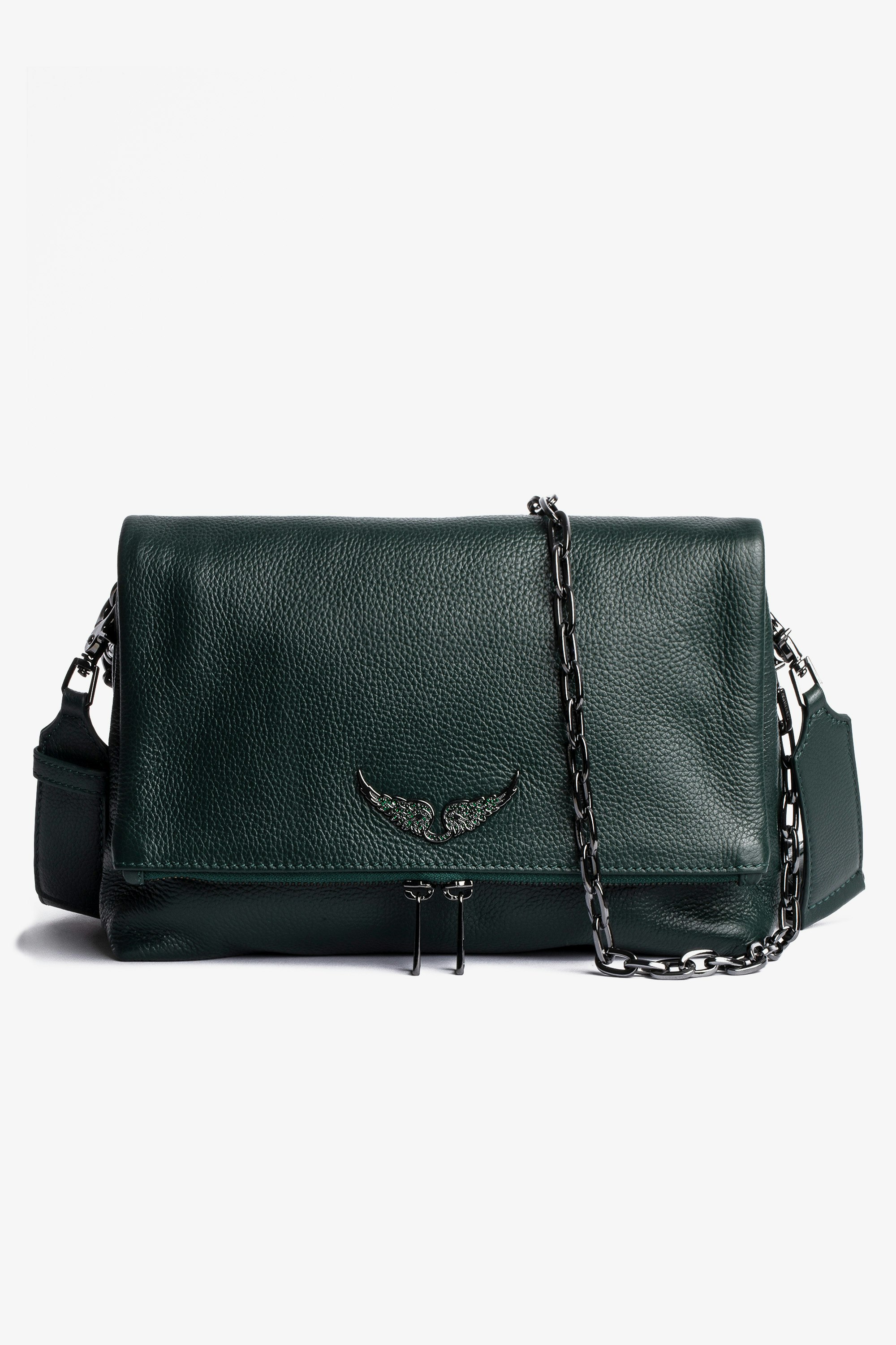 Rocky bag Women's bag with shoulder strap in metallic green leather