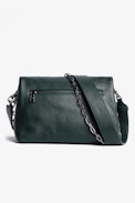 Rocky Bag - Women's bag with shoulder strap in metallic green leather