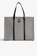 ZV Initiale Le Tote Monogram Bag - Women’s tote bag in black leather and jacquard
