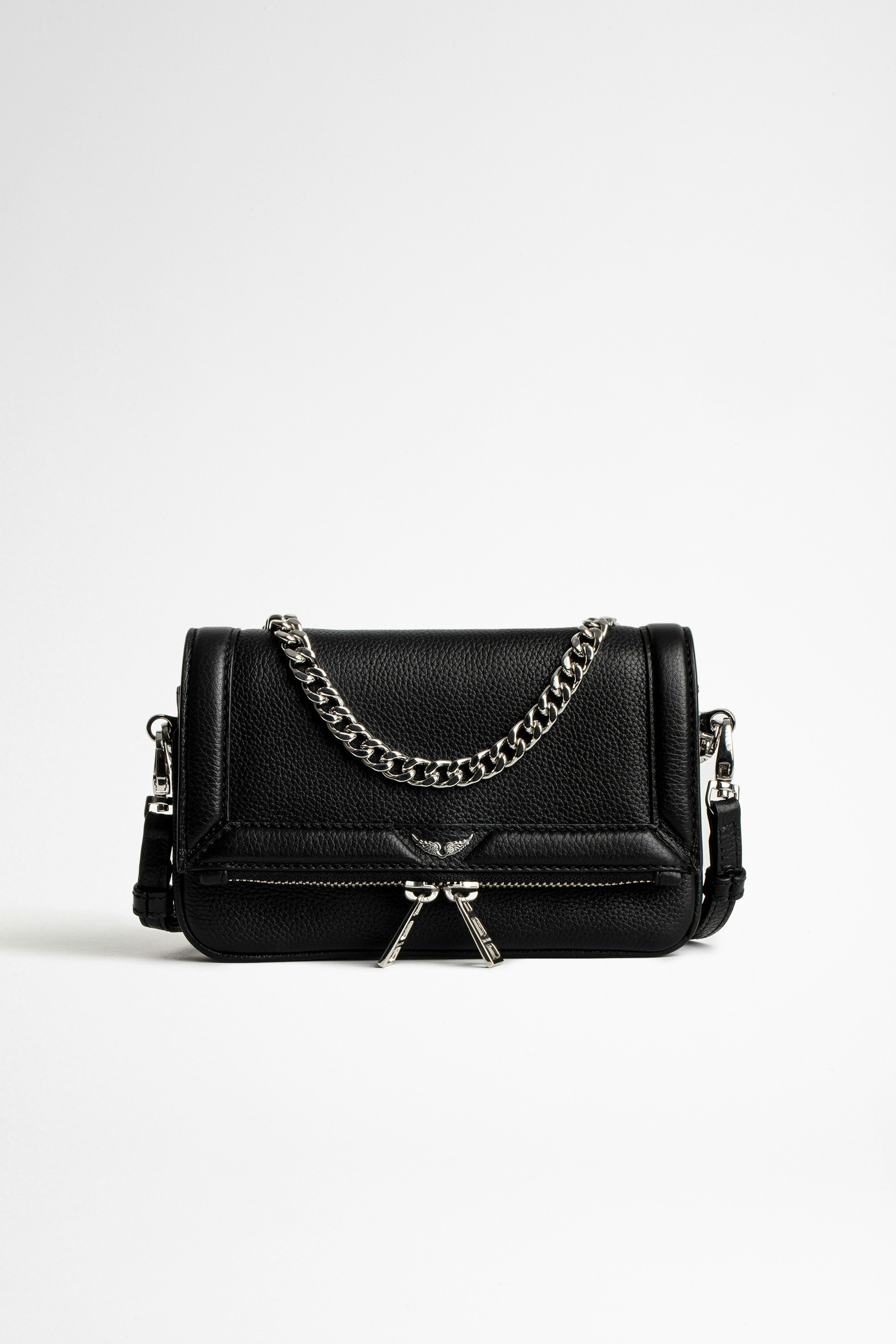 Rock Novel Bag Women's black grained leather bag