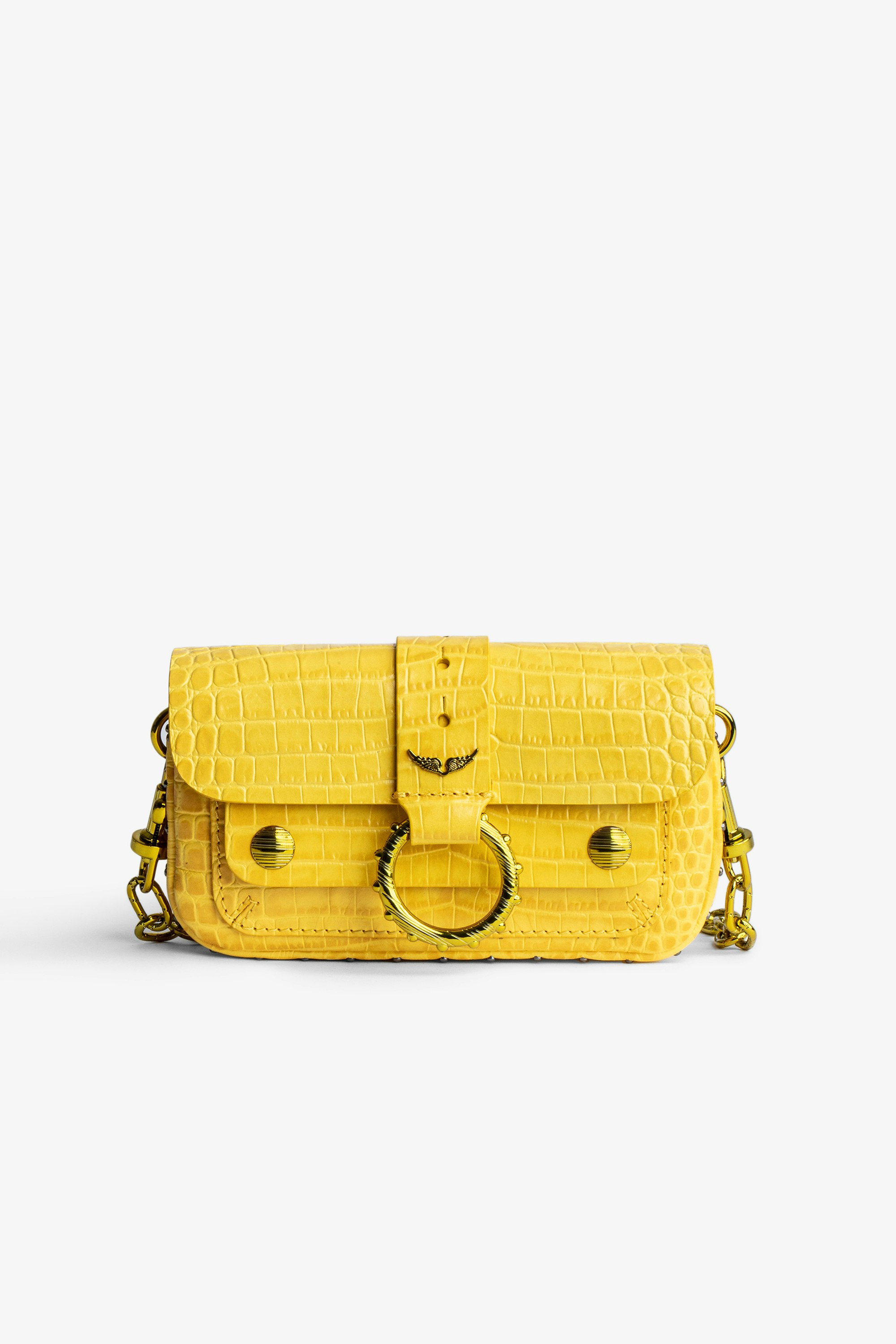 Kate Wallet Croc-Embossed Bag Women’s yellow Kate Wallet croc-embossed bag