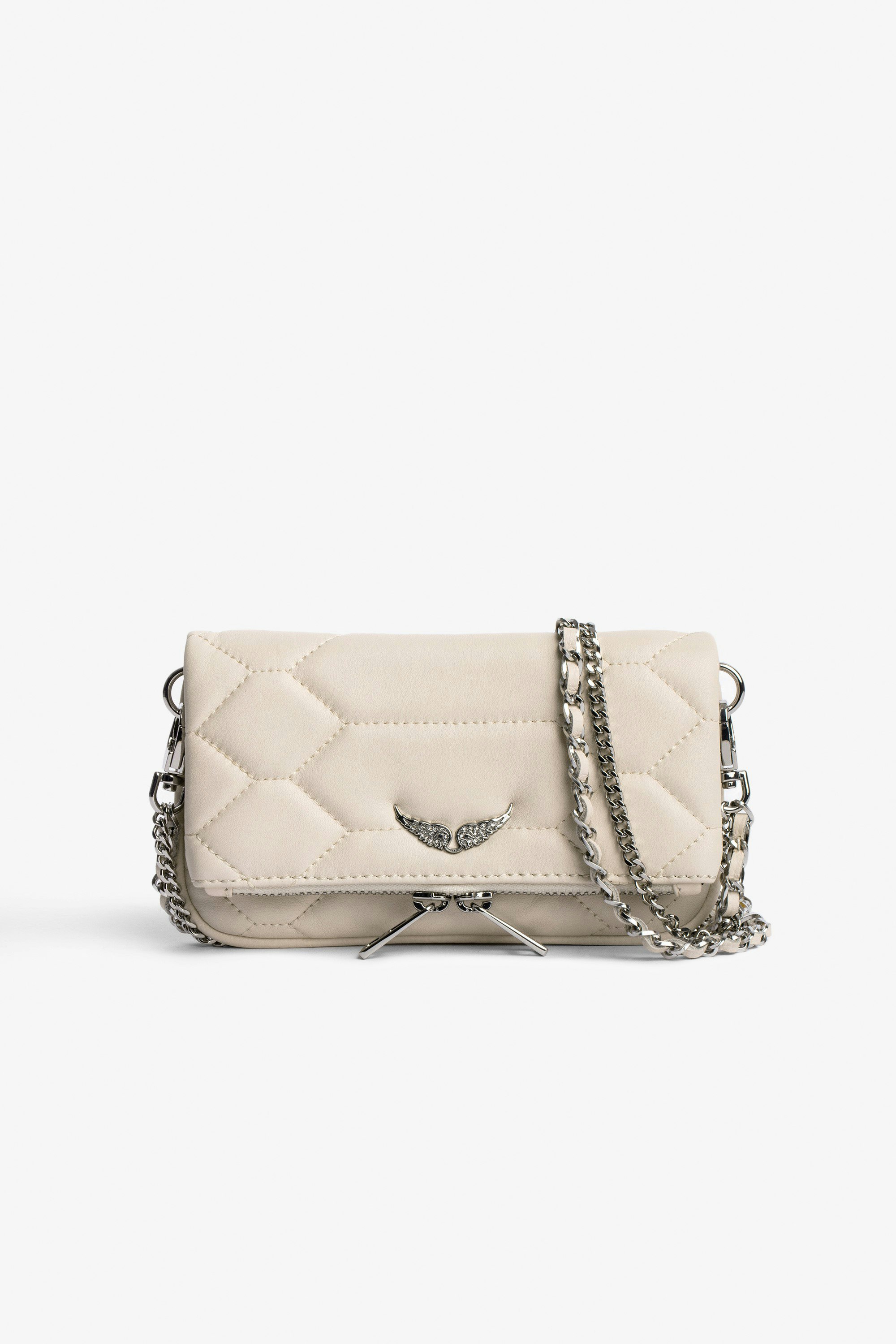 ZADIG & VOLTAIRE: Rock nano bag by in laminated leather - Silver