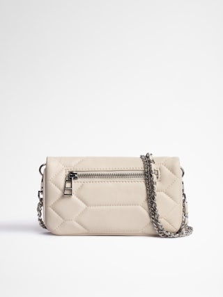 Rock Nano Quilted Clutch - Women’s quilted leather clutch bag with chain