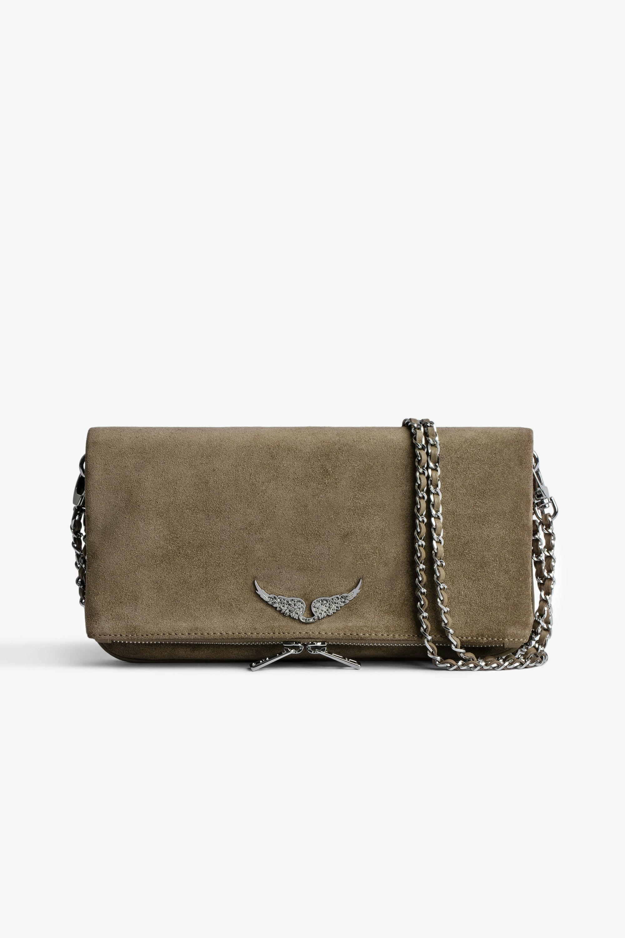 Rock Suede クラッチバッグ Women’s taupe suede clutch bag