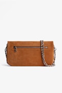 Rock Suede Clutch - Women's camel suede clutch bag