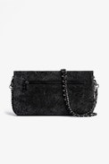 Rock Suede Clutch - Women's black leopard print leather clutch bag