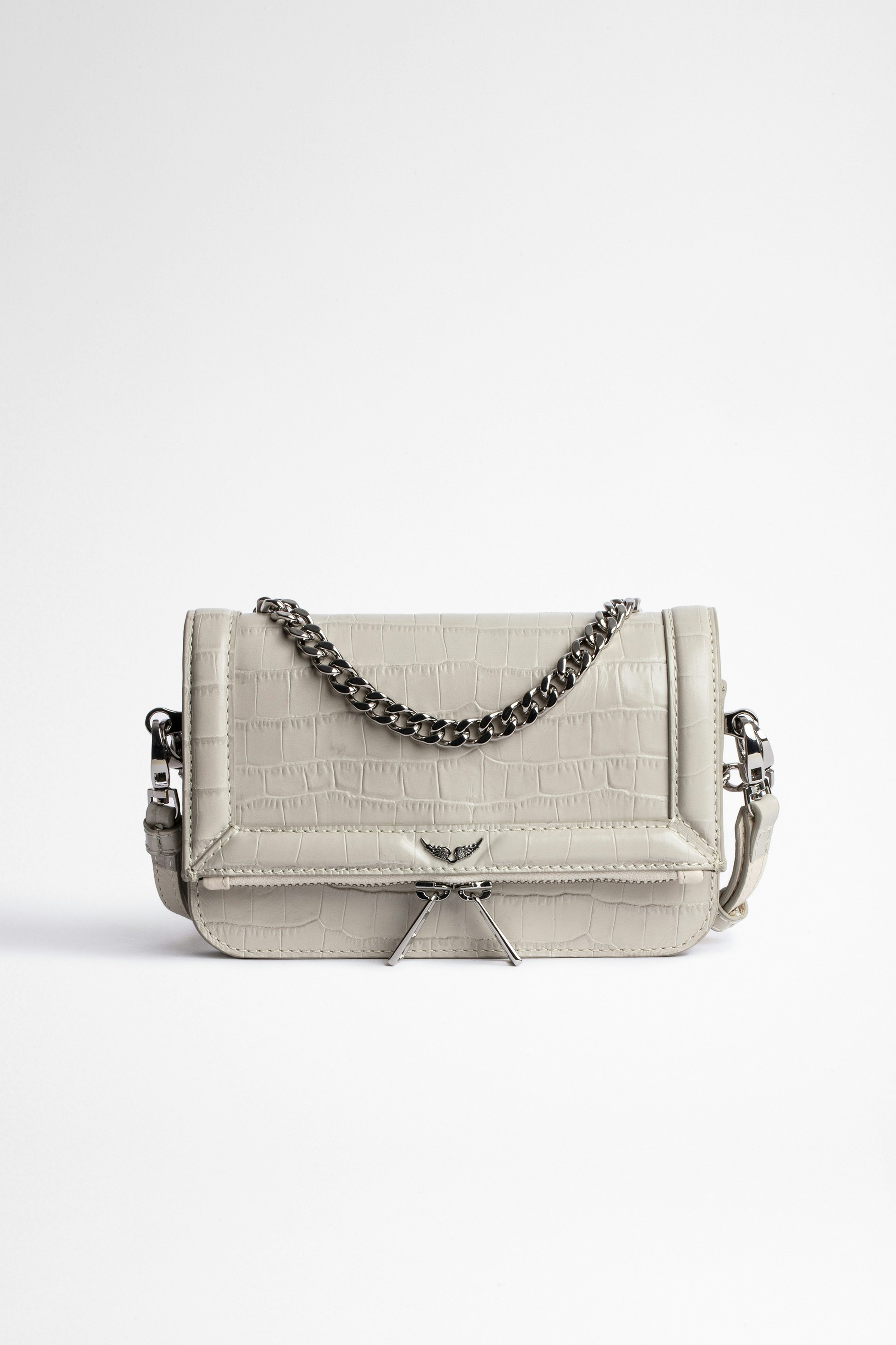 Rock Nano Novel Bag Small women's bag in crocodile-look embossed leather