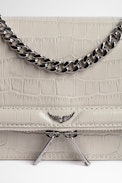 Rock Nano Novel Bag - Small women's bag in crocodile-look embossed leather