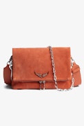 Rocky Suede Bag - Women's orange suede clutch bag
